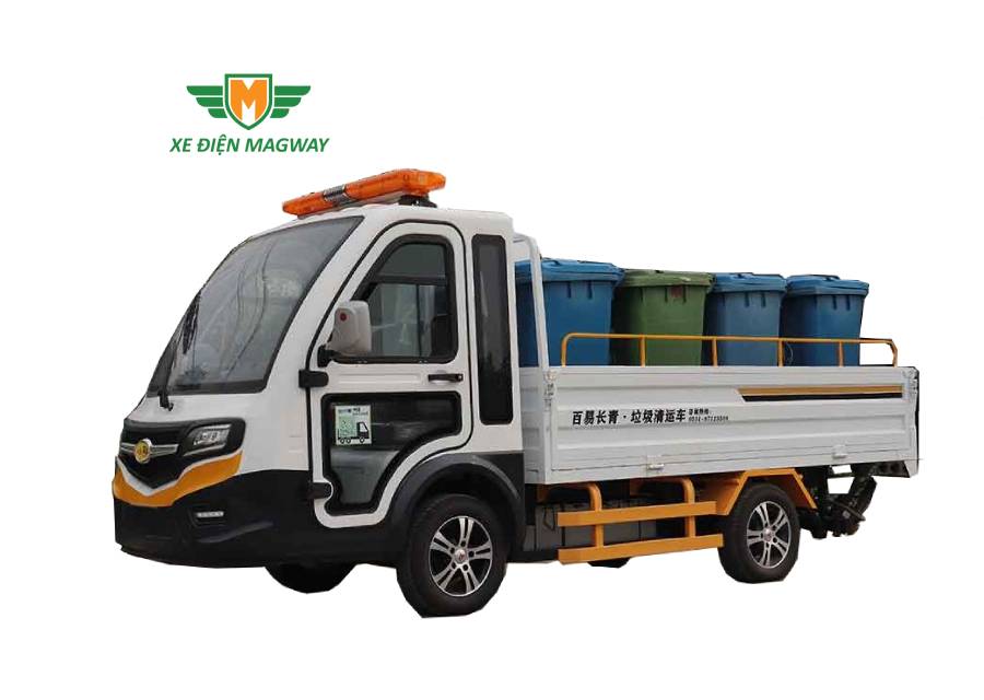 Xe tải điện chở thùng rác có bửng nâng hạ BY-L8