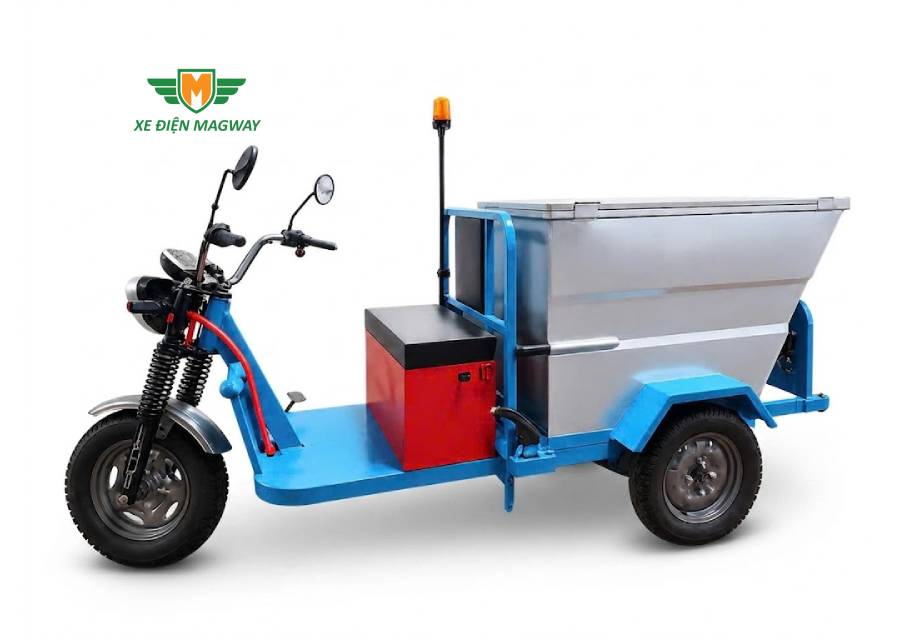 Xe điện 3 bánh chở rác 700L