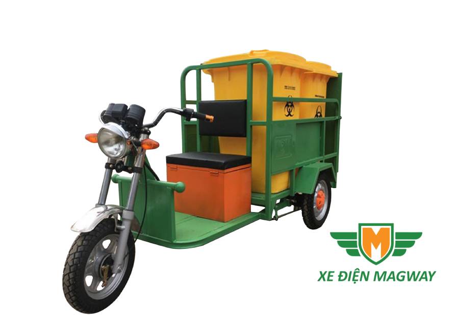 Xe chở rác chạy điện dùng cho thùng nhựa 240L