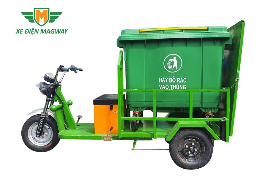 Xe điện chở rác dùng cho thùng 660L