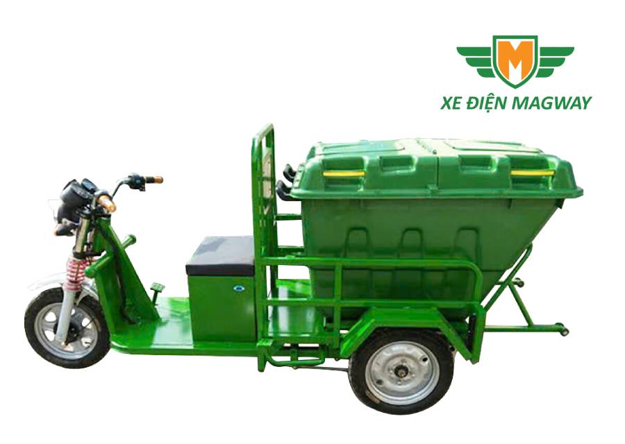 Xe điện thu gom rác ngõ xóm 400L